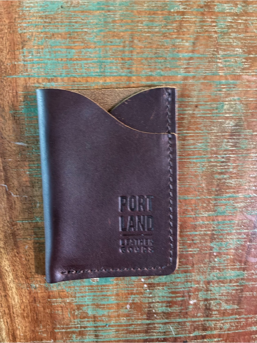 Portland Leather Goods Brown Leather Minimalist Card Holder Wallet